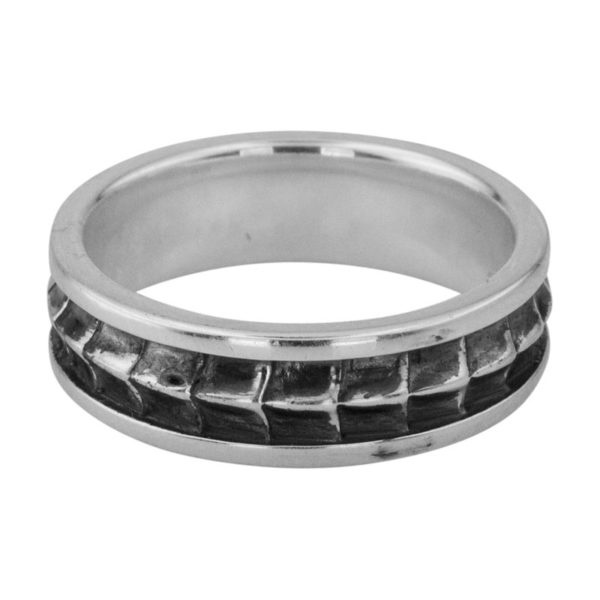 Серебряное кольцо "Крокодил"