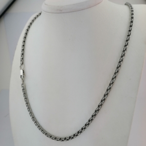 Серебряная цепь плетение "Круглое" чернёная 1107