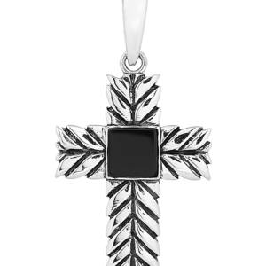 Серебряный крест с черным агатом 1901